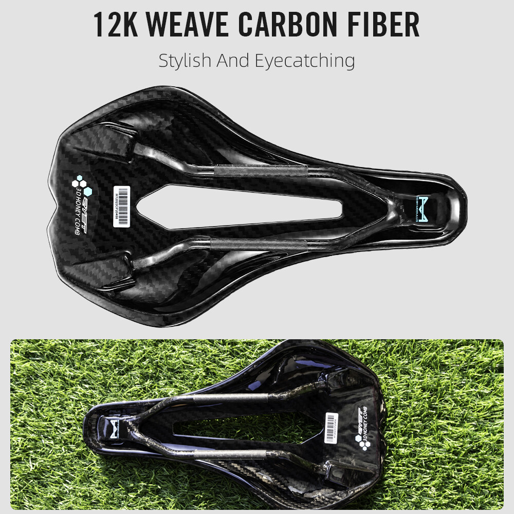 Carbon 3D Printed Bike Saddle 255 x 143 mm EVA Road Mountain Seat Cushion 7x9mm