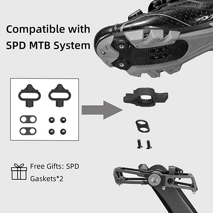 ROCKBROS Bike Pedals Anti-slip Sealed Bearing SPD Clipless & Flat Pedals 9/16″