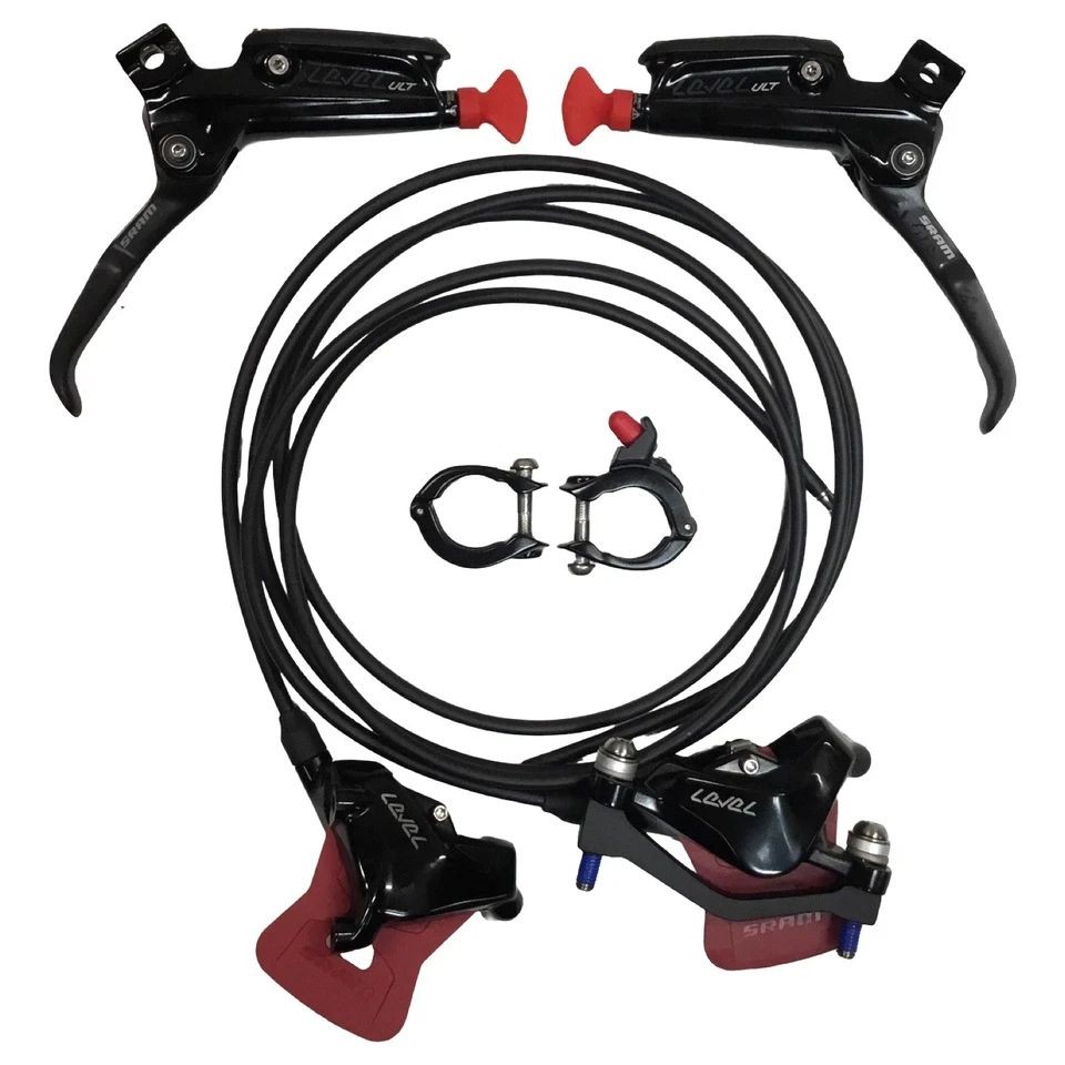SRAM Level Ultimate Disc Brake Set Front Post & Rear Flat Mount 2‑Piston Black