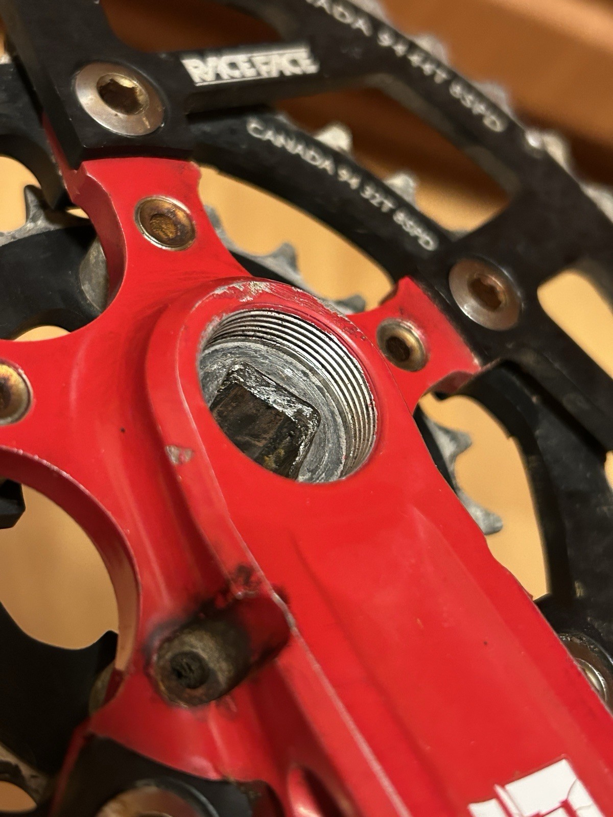 Vintage Race Face Turbine Forged Crankset RED 175mm 22 32 44T 8 Speed 90s MTB