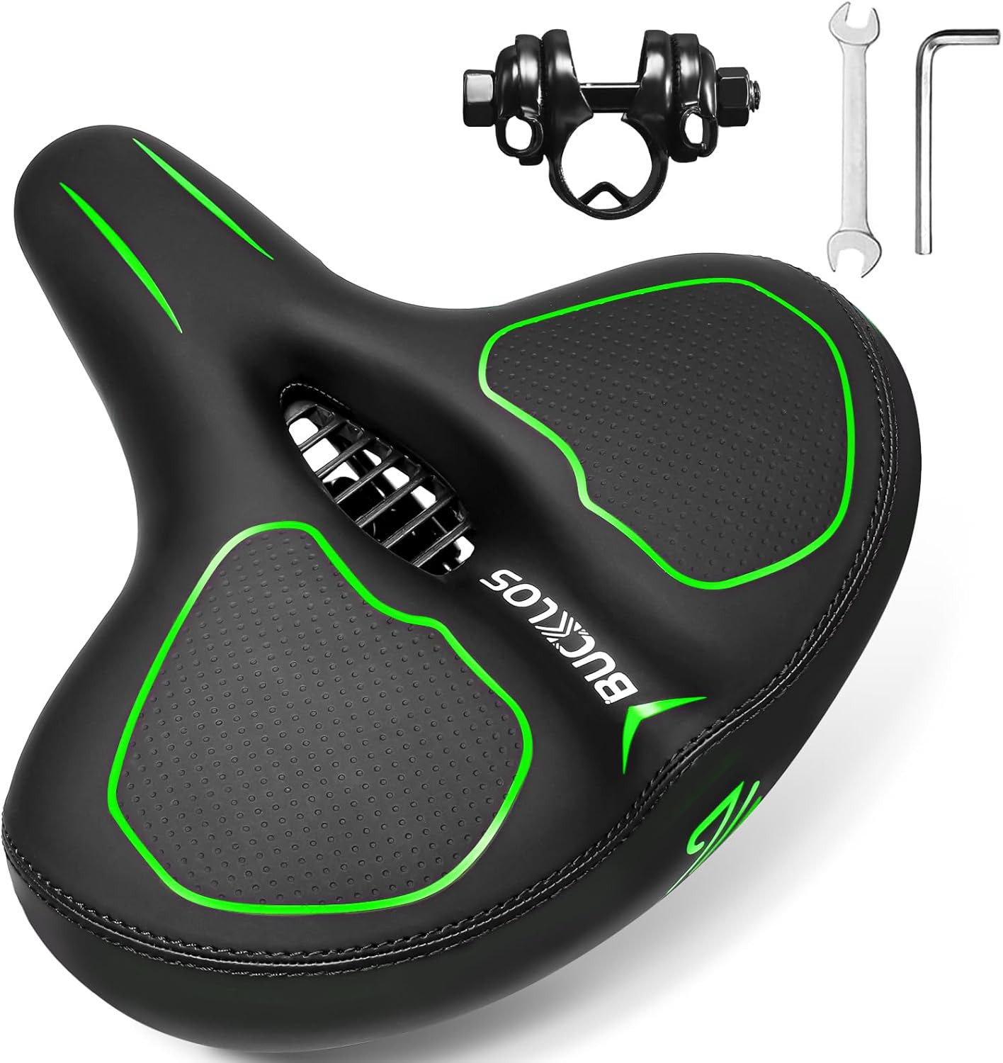 Wide Bike Seat for Men Women Ebike Seats Comfort Extra Large Comfortable Bicycle