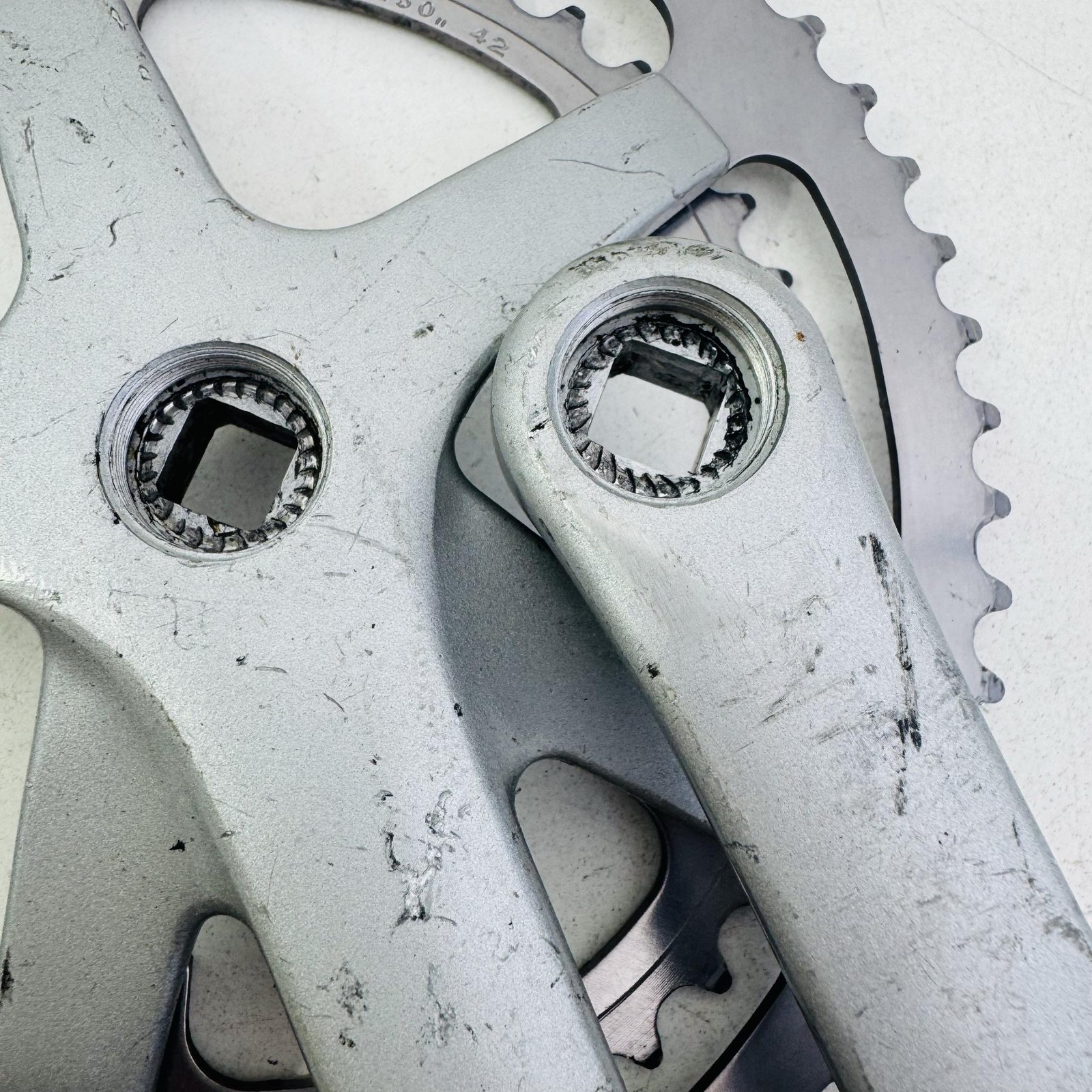 Vintage Sakae EDGE Double Crankset 170mm 52/42T Square Taper Road Bike Japan A83