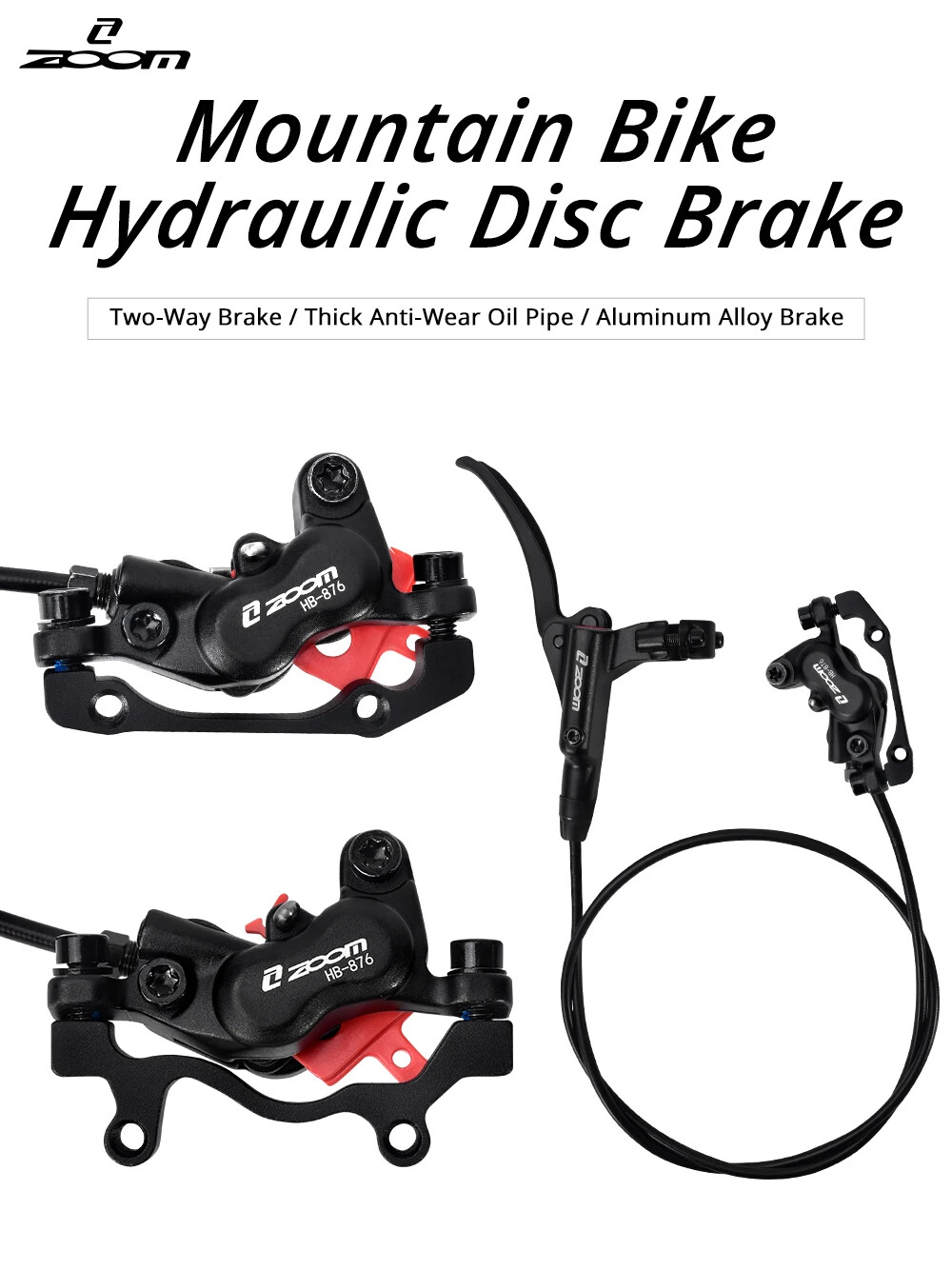 MTB 4 Piston Hydraulic Disc Brake 800mm/1400mm Mountain Bike Oil Pressure Brake