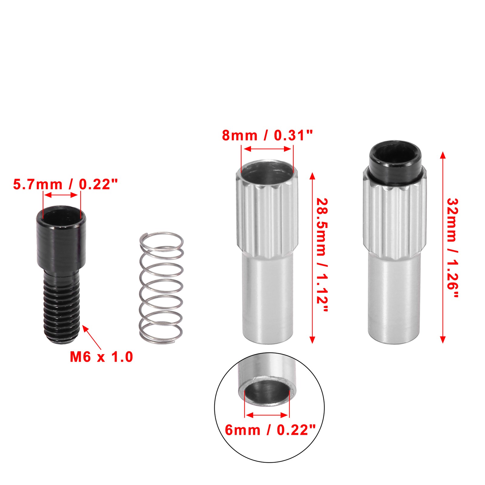 Universal Bicycle Cable Adjuster Bolt Brake Gear Shift Silver Tone Pack of 2