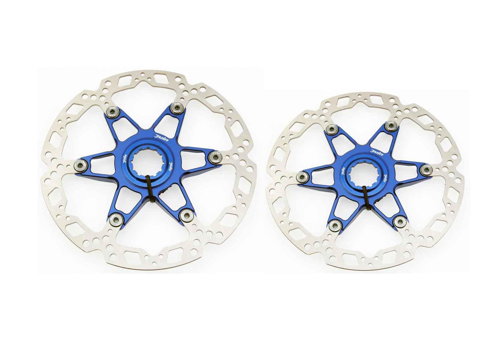 Juin Tech RT01 Blue Centerlock Floating Rotors 160/140mm Pair Road Bike Upgrade