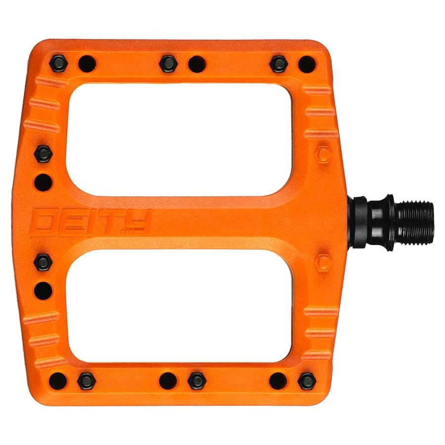 New Deity Deftrap Platform Pedals Body: Nylon Spindle: Cr-Mo Orange Pair
