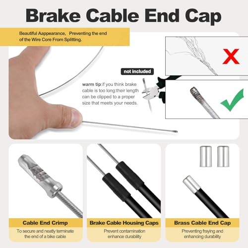 BMX Bike Gyro Brake Cables Front + Rear (Upper + Lower) with Spinner Rotor