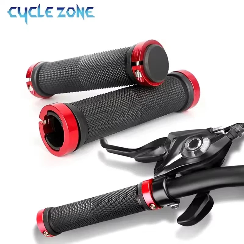 Ergonomic Rubber Bicycle Handlebar MTB Mountain Bike Grips Cycling Lock-On Ends
