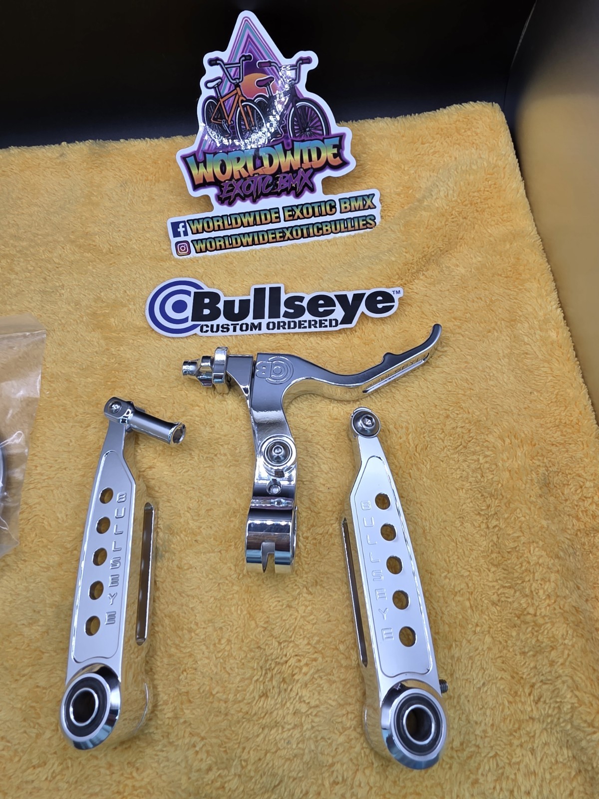 BULLSEYE 🎯 NEW Complete Brake Set, With Handle Show Polished Bmx Gt Se Bikes