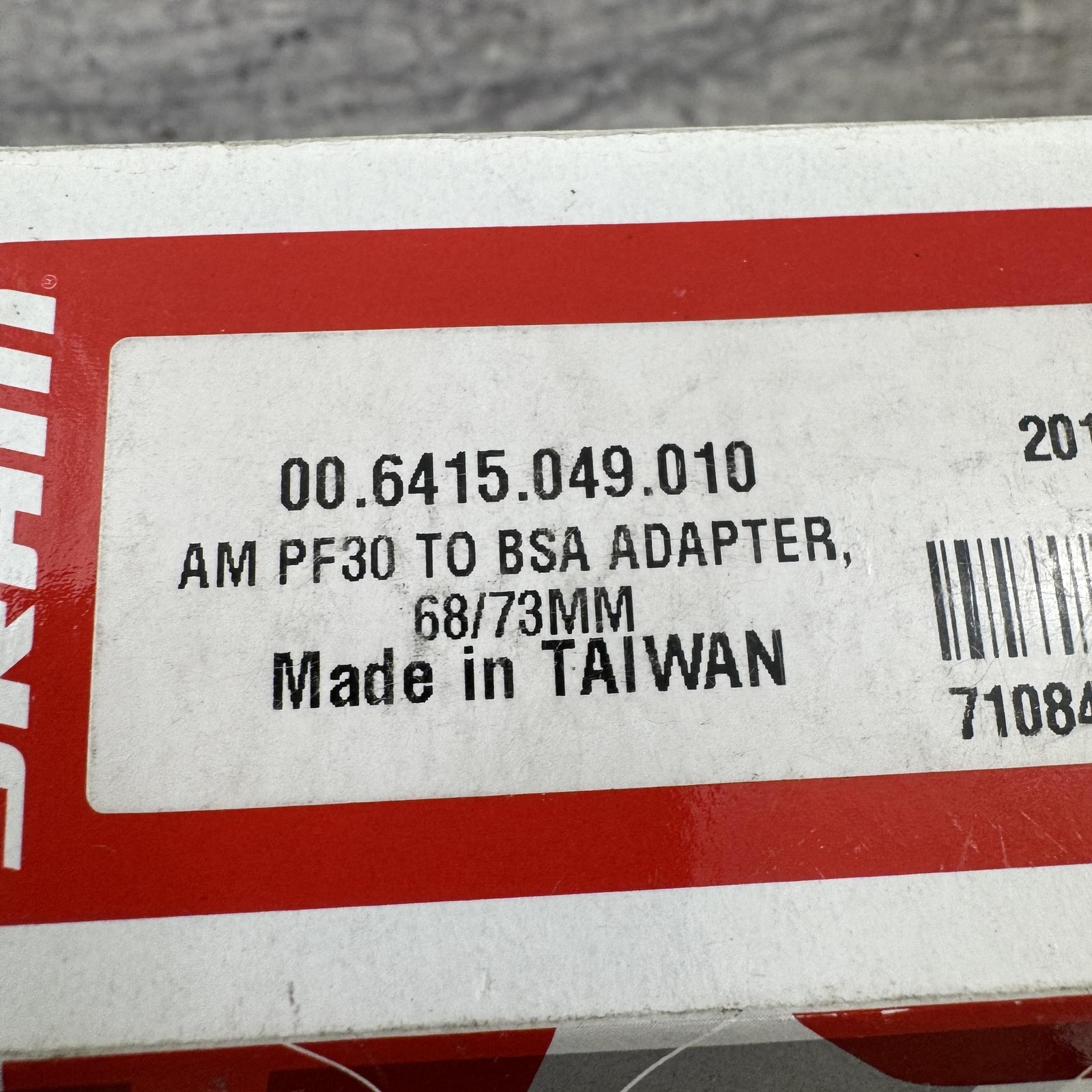 SRAM PF30 To BSA Bottom Bracket Adapter 68/73mm 00.6415.049.010 Black Bike