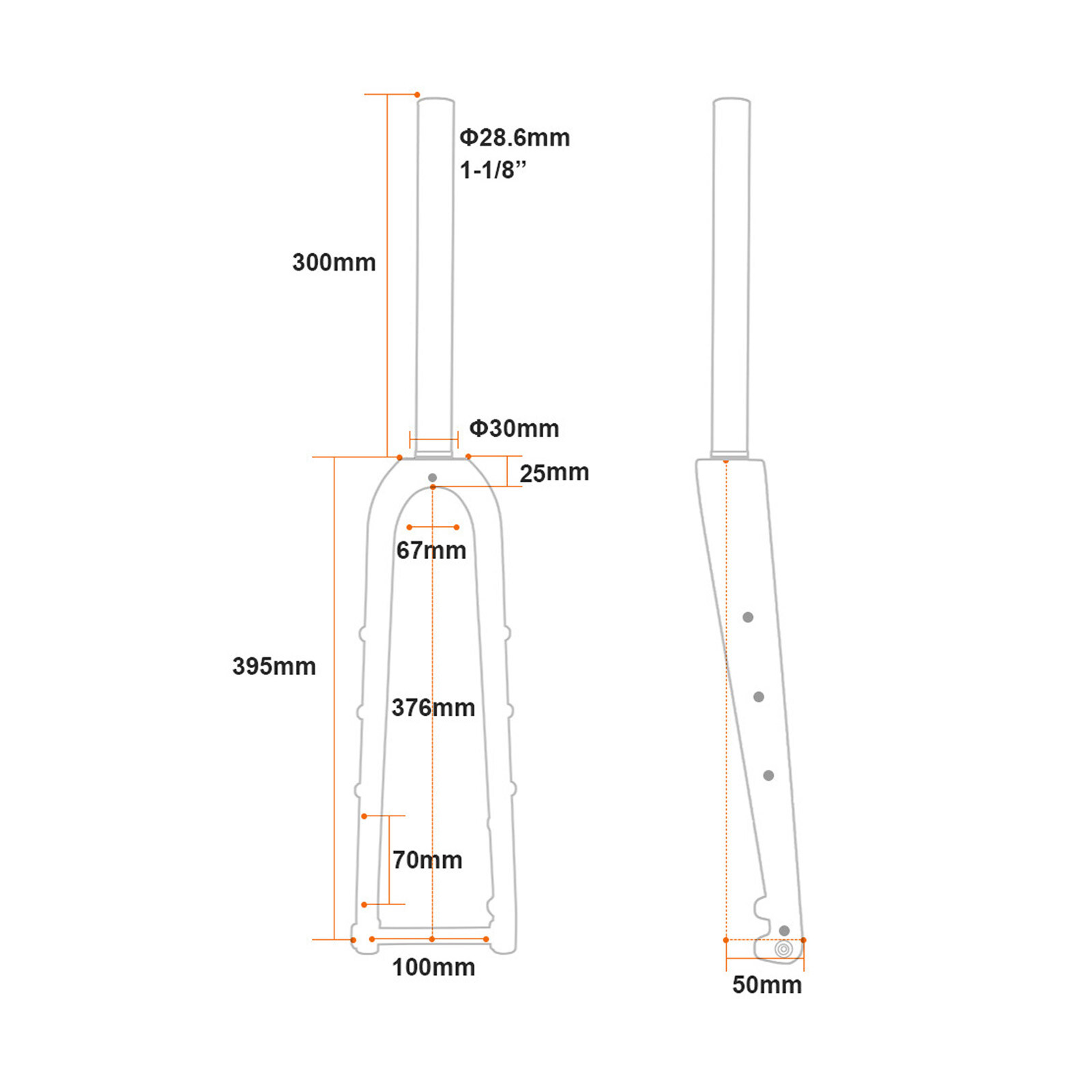 Carbon Gravel Road Bike Fork Cyclocross Bicycle Forks 700*45C 12x100mm Disc Ma5E