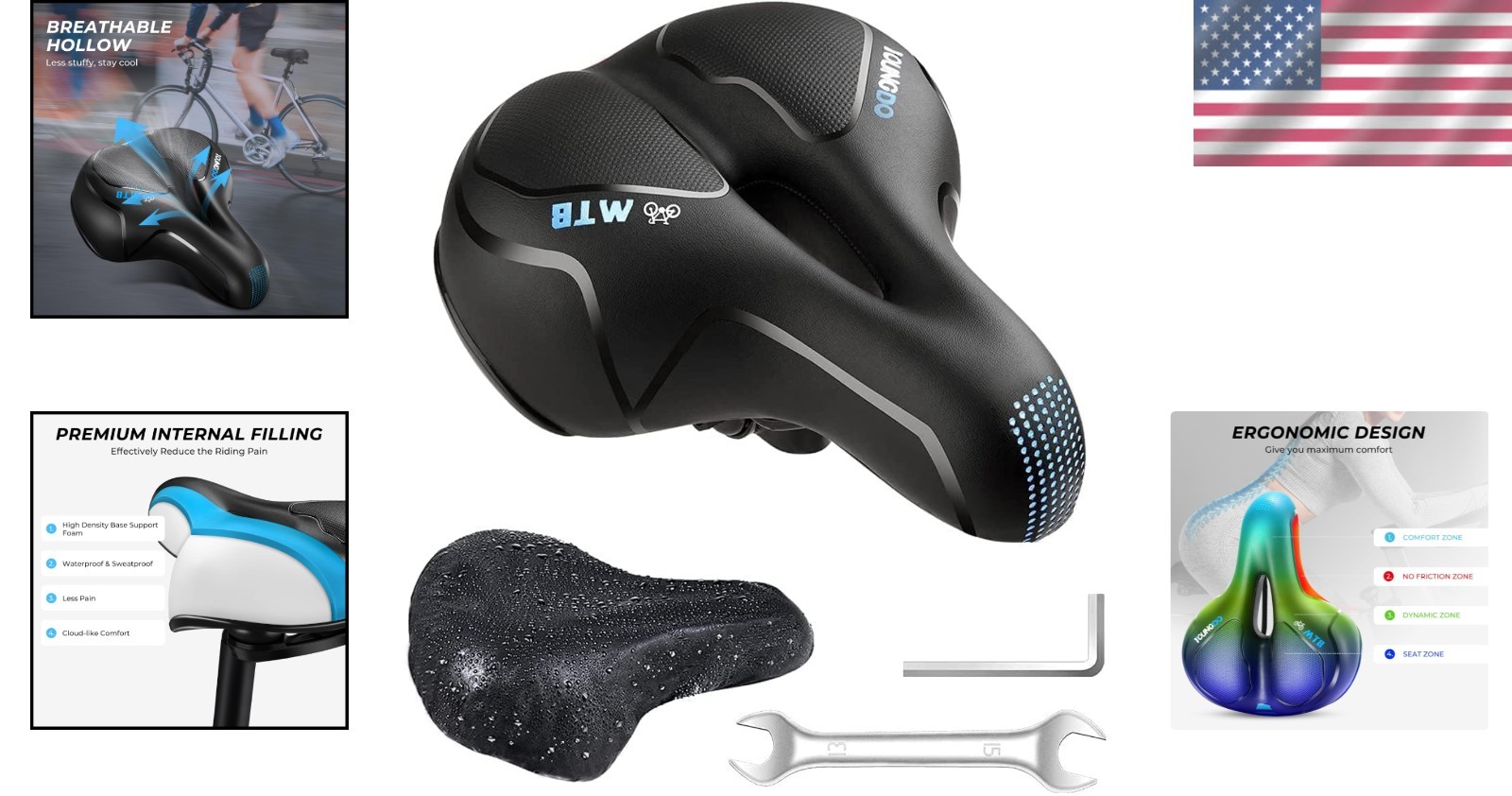 Comfortable Gel Bike Seat for Mountain & Road Bikes