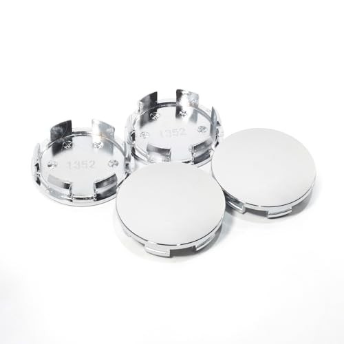 4Pcs 62mm(2.44in) Wheel Center Caps OD: 62mm 2.44in, ID: 56.2mm 2.21in Chrome