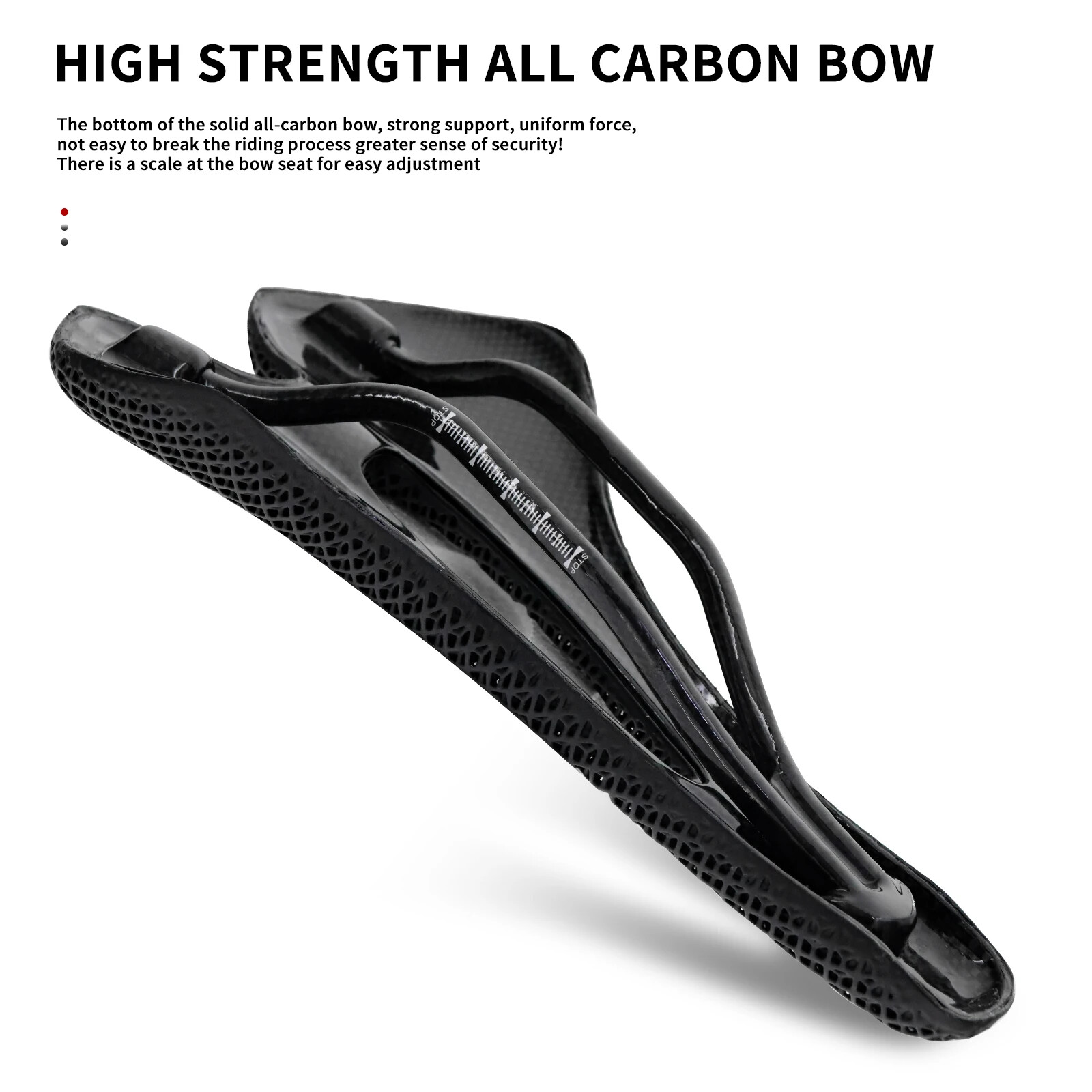 3D Printed Bike Saddle Carbon Fiber Hollow Comfortable Breathable Seat 275x143mm