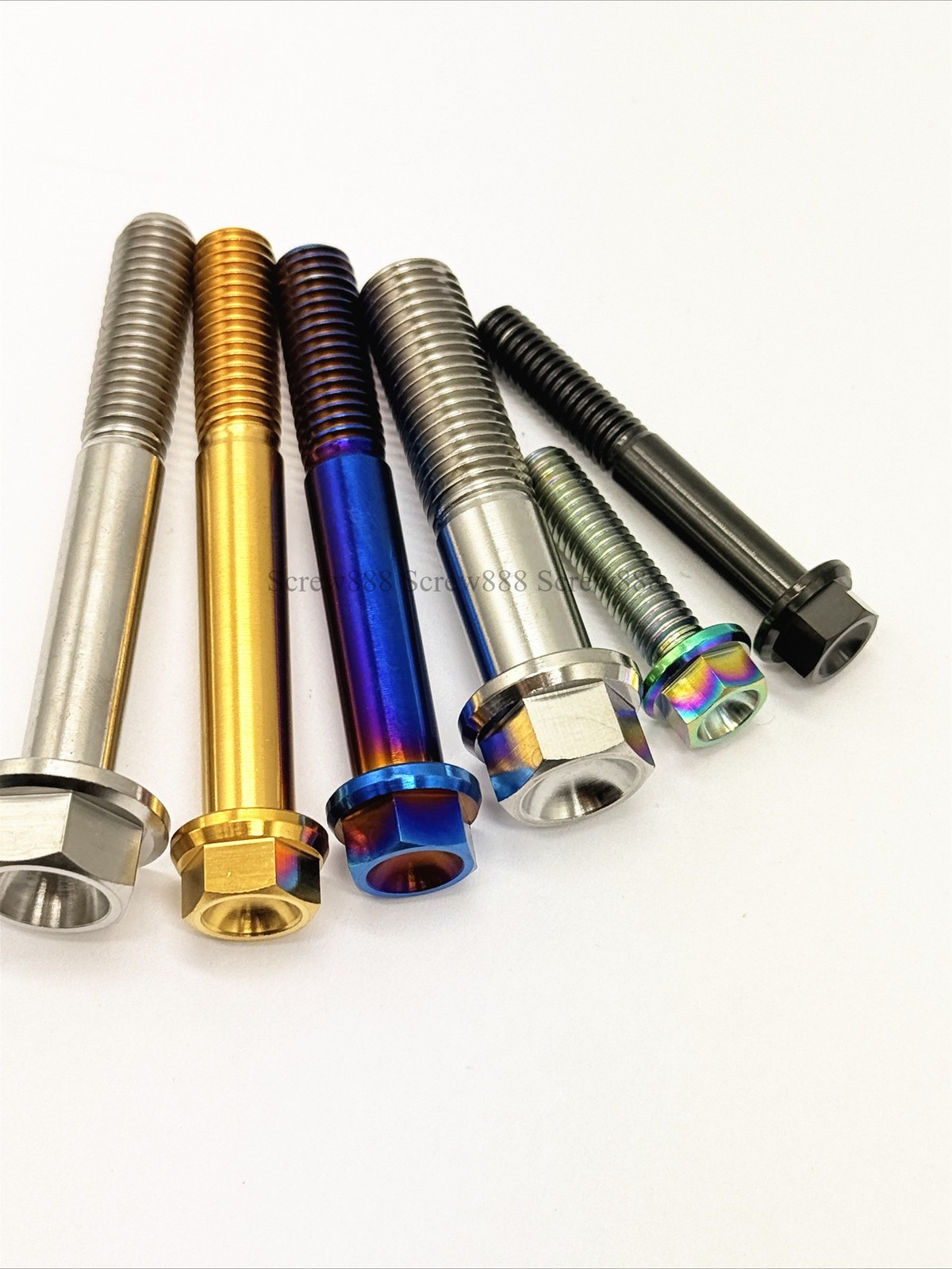 6pcs M8 Titanium Bolt Big Flange Hex Screw 15 20 25 30 35 40 45 50 55 60 65mm