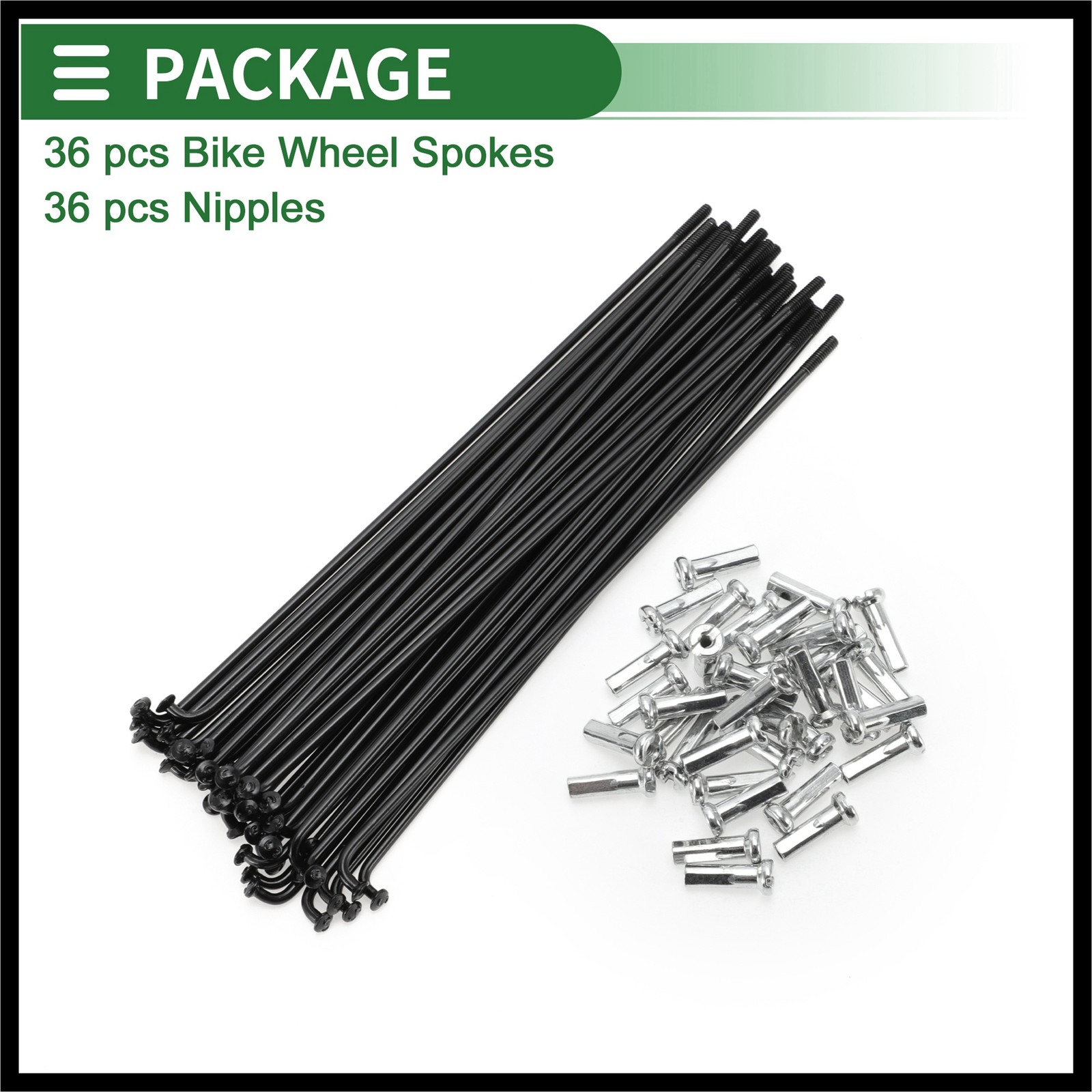 1 Set 14G 131mm Length Bicycle Spokes Nipple Carbon Steel Black Universal New