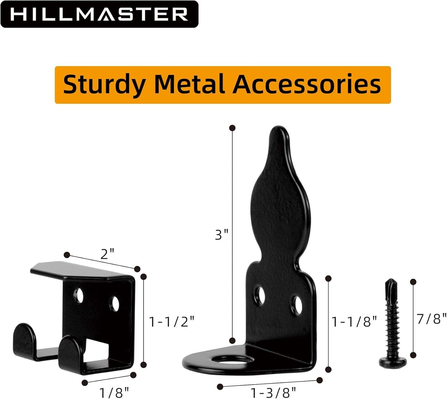 18in Heavy Duty Black Steel Cane Bolt for Wood & Metal Gates – 9 Piece Set