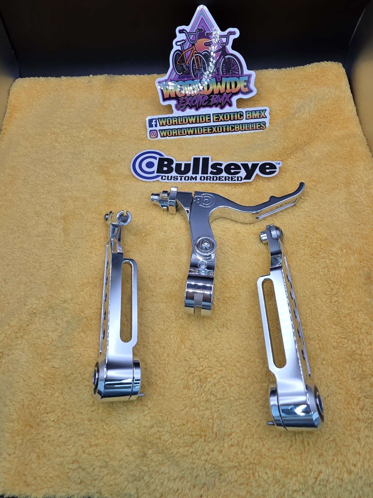 BULLSEYE 🎯 NEW Complete Brake Set, With Handle Show Polished Bmx Gt Se Bikes