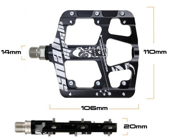 1 Pair Bicycle Pedals MTB Mountain Road Bike Cycling Flat Pedal Aluminum Alloy