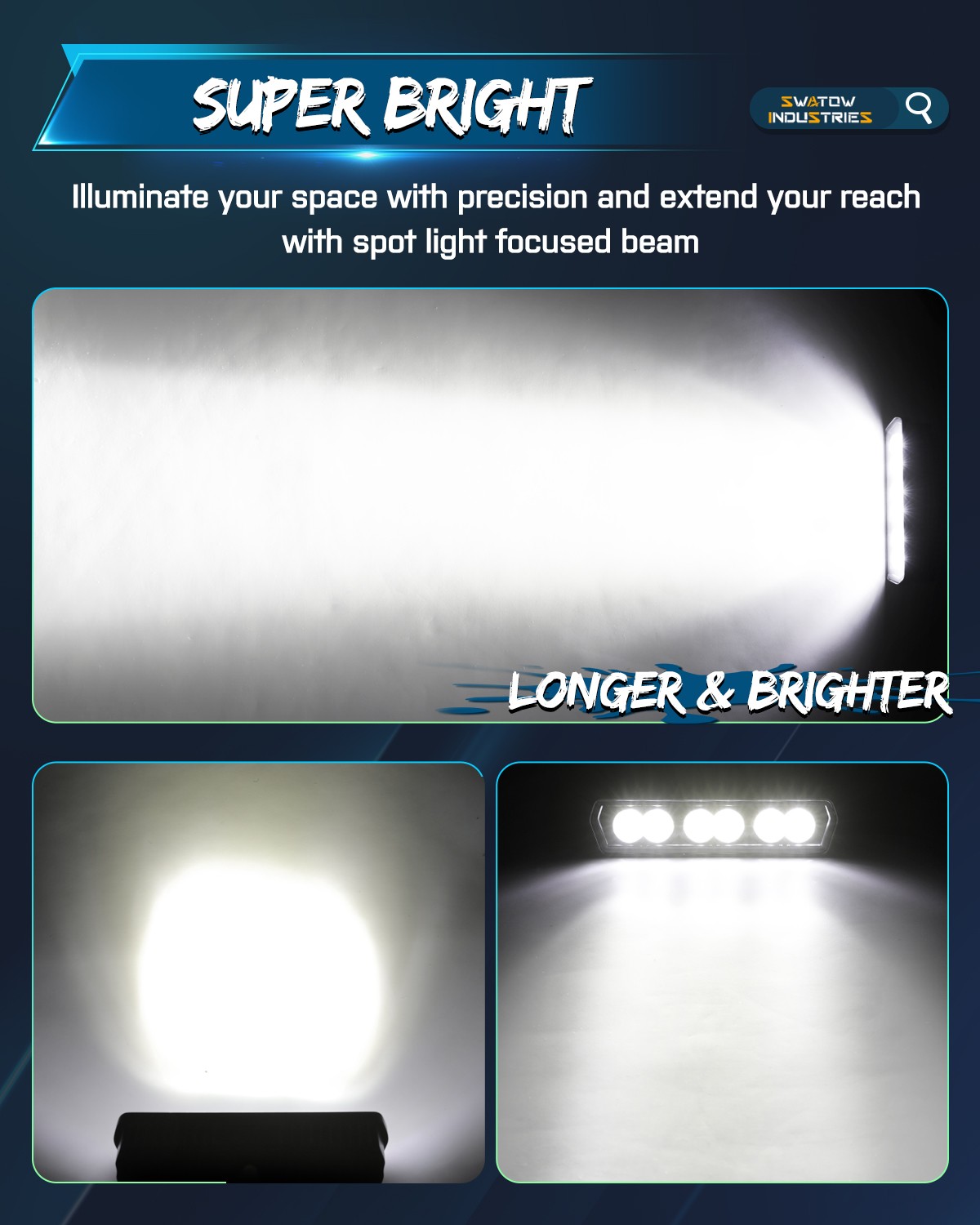 For E-Bike Bicycle Headlight Front LED Light Bar Ultra-Bright LED 6000 Lumens 6″