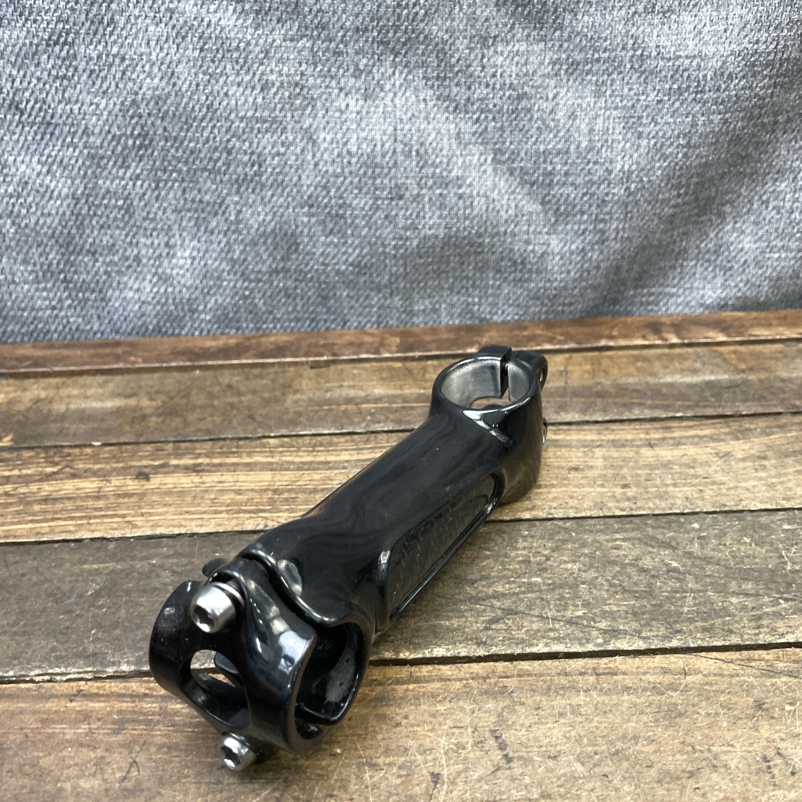 Bike Stem 1 1/8 Threadless Black Carbon Fiber Center 25.4 mm Clamp