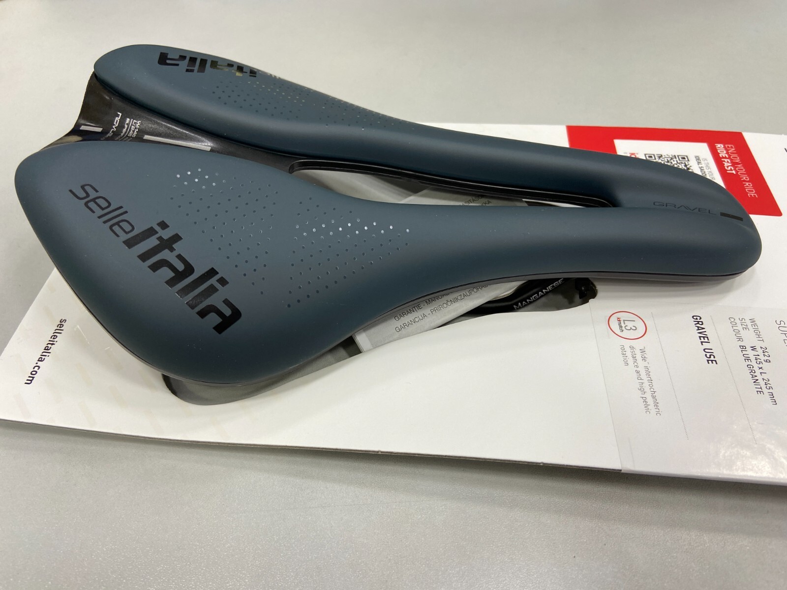 Selle Italia Novus Evo Boost Gravel TM Superflow L3 Saddle (Blue Granite)