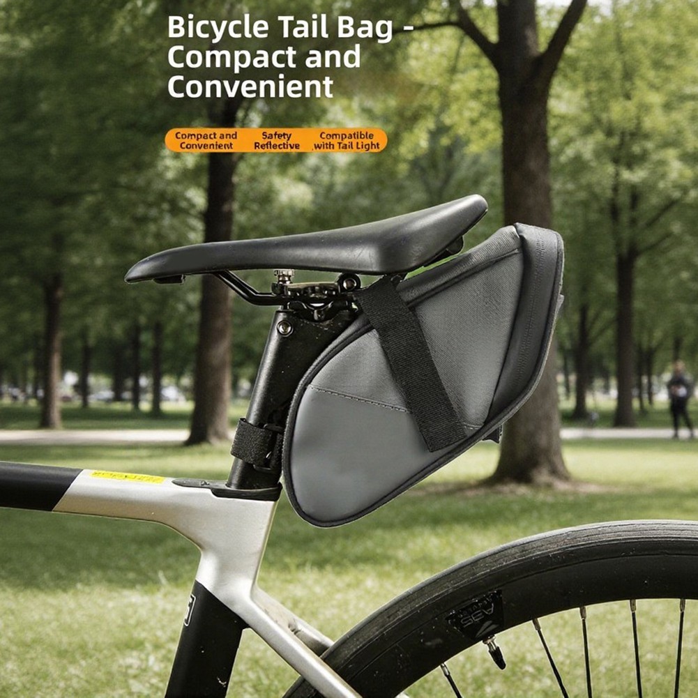 Spacious Under Seat Bicycle Pouch Waterproof 18×9.5x11cm for Tools and Phone