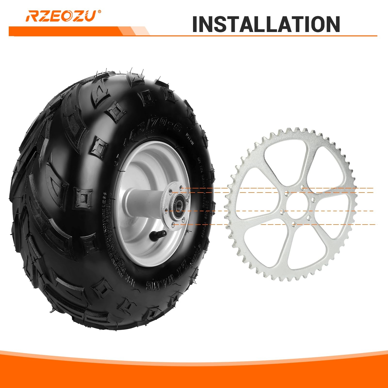RZEOZU 50 Tooth Rear Sprocket 420 Chain Compatible with #40 41 420 Chain Coleman
