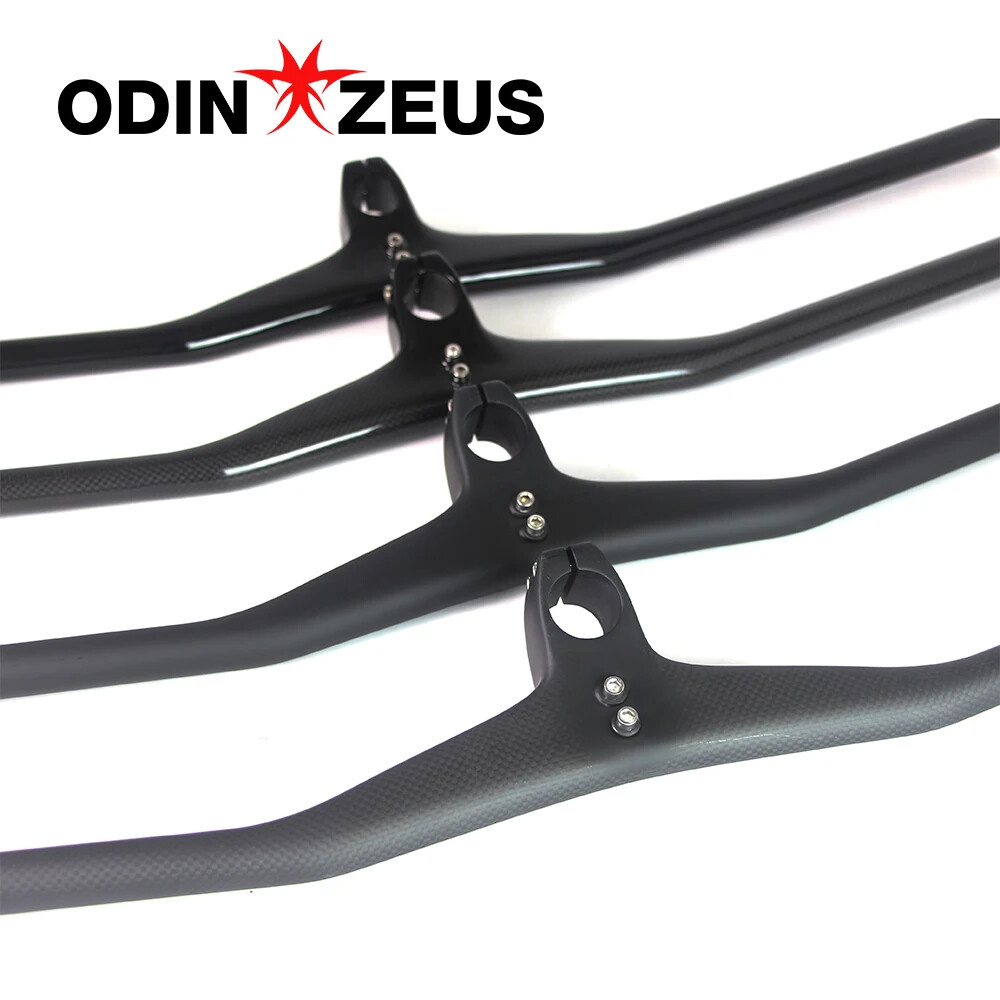 Carbon Fiber MTB Bike Integrated Handlebar with Stem Riser 17 Degree Bike Parts