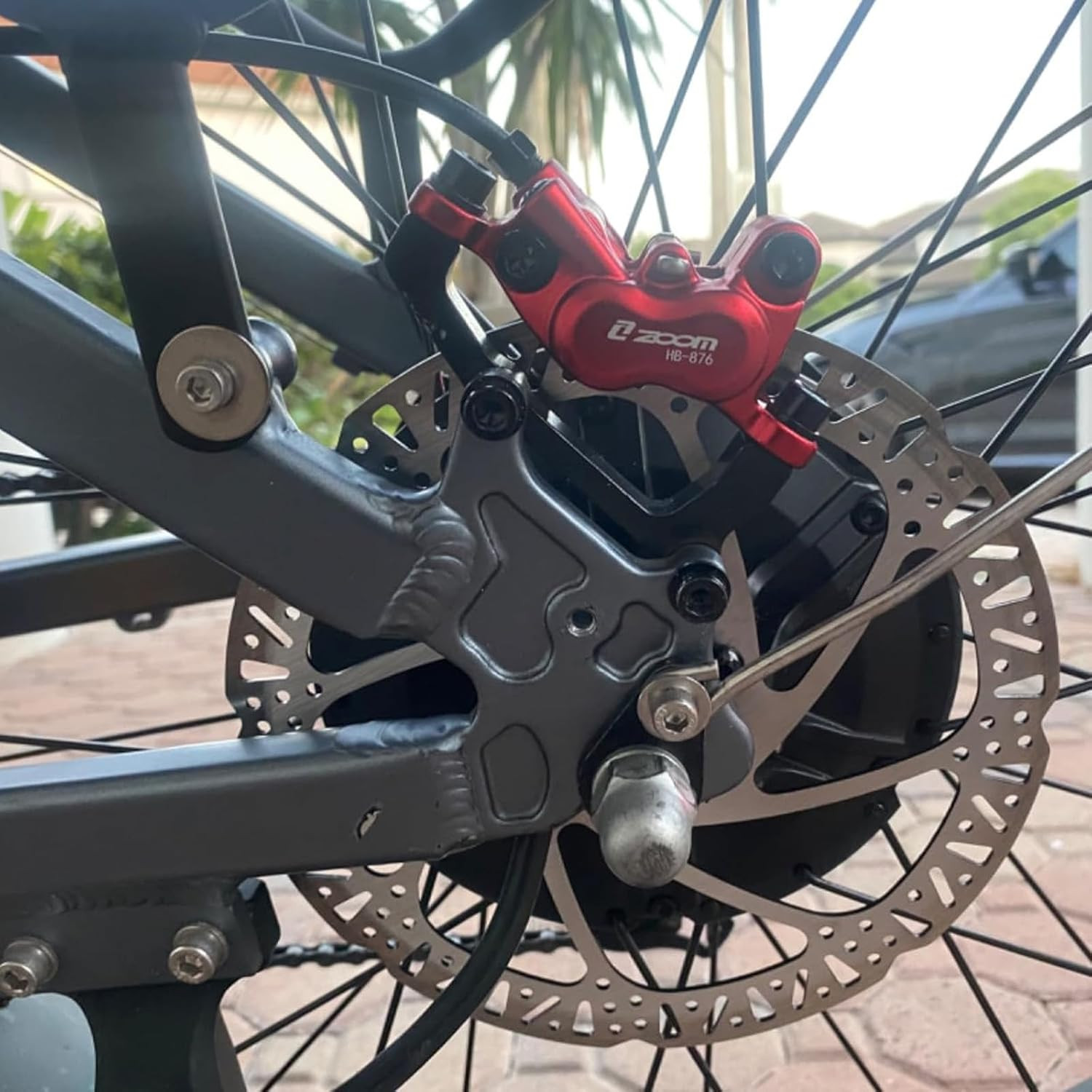 ZOOM HB876E Hydraulic E-Bike Brake Kit with 1 Pair 4-Piston Brake Pads, 2-Pin Po