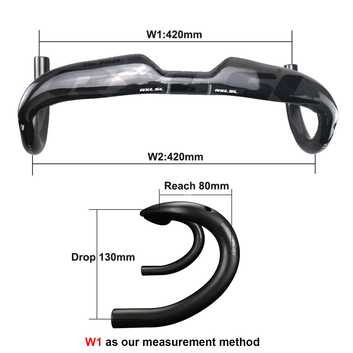 Road Bike Cycling 3K Glossy Internal Routing Carbon Handlebar 400/420/440mm