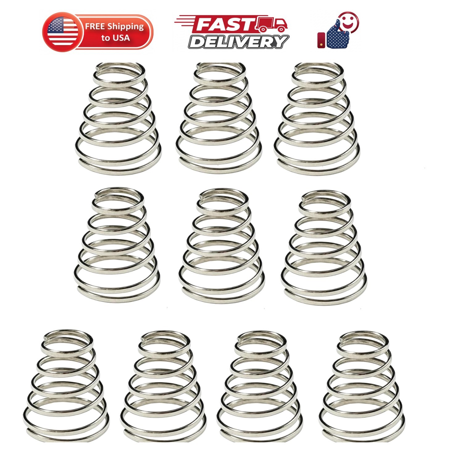 10Pcs Silver Bike Quick Release Skewer Springs,Stainless Steel Bike Hub Quick…