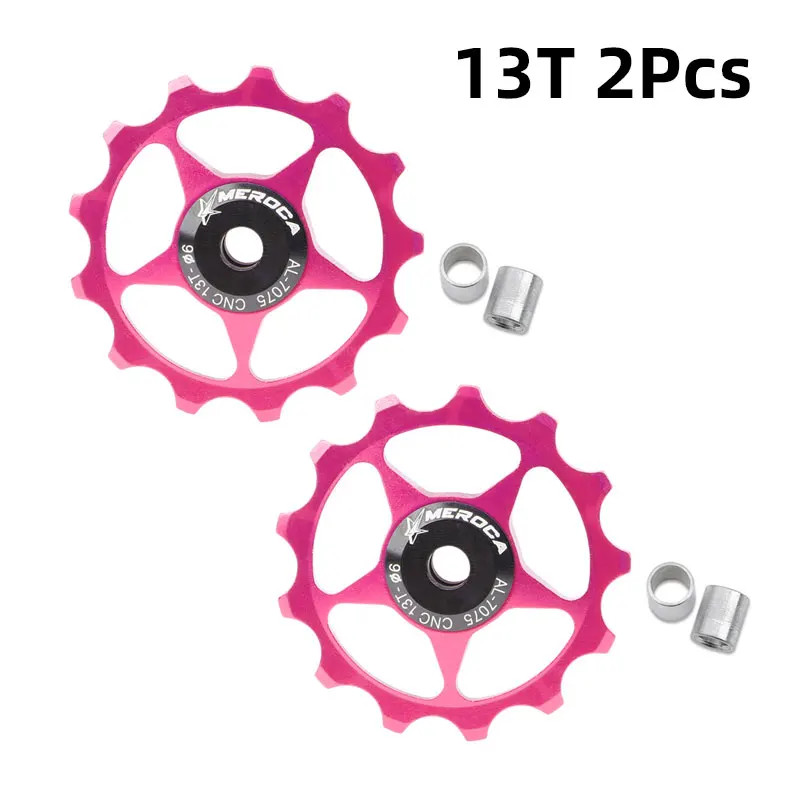 2PCS MTB Road Bike Jockey Wheel 11T 13T CNC 7075 Alloy Bearing Pulley