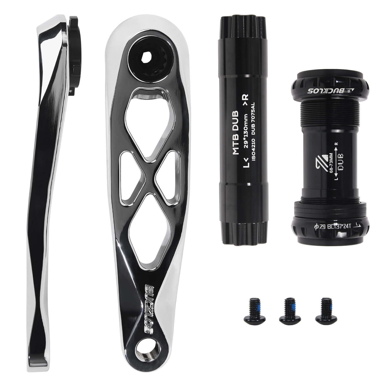 BUCKLOS 170mm Crankest Arm DH MTB Bike 32/34/36/38T Chainring DUB 29mm BB68/73mm