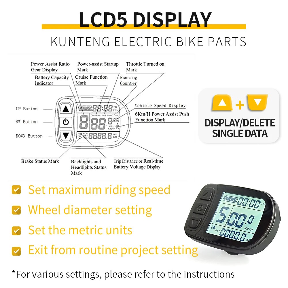 E-Bike 36V/48V KT 1000W-3000W 30A-50A Brushless Motor Controller +LCD Display