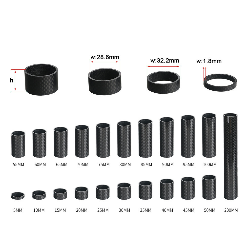 TOSEEK 3K Full Carbon Headset Spacers 1-1/8″ Bike Spacer Steerer Washers 5~200mm