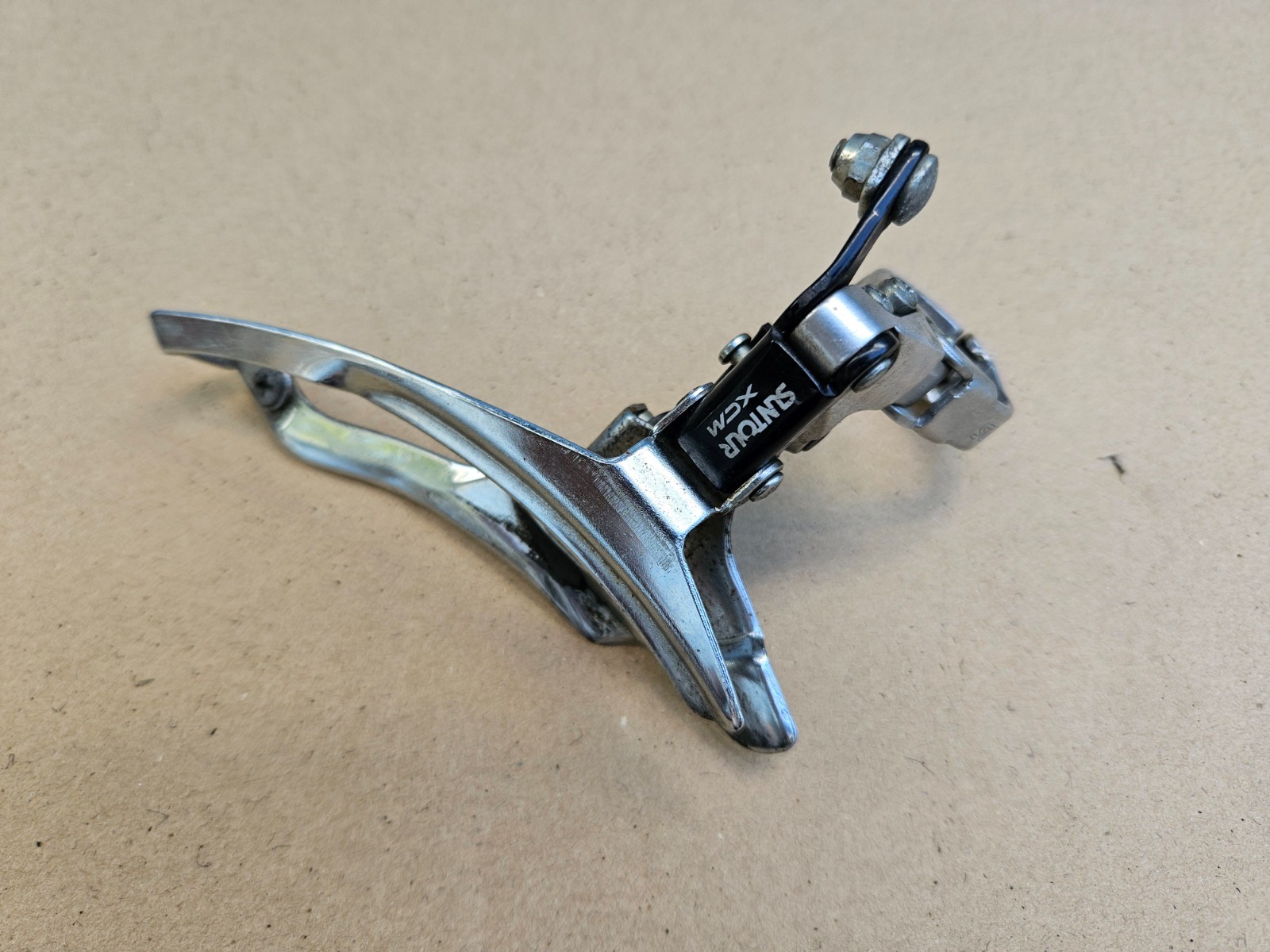 Vintage Suntour XCM Triple Front Derailleur 28.6mm Clamp Bottom Pull low miles
