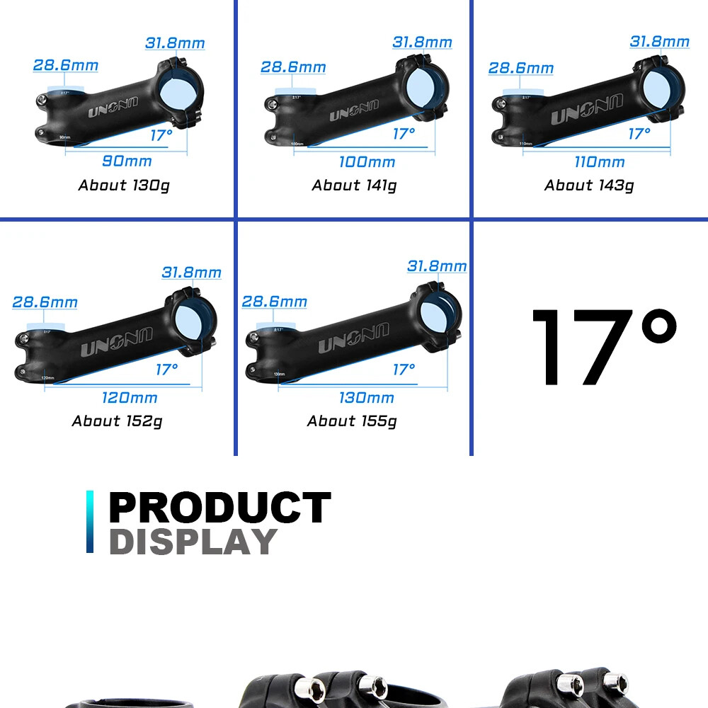 Ultralight Bike Stem Part 7 17 Degree Mountain Road Bicycle Stem 31.8mm 60-130mm