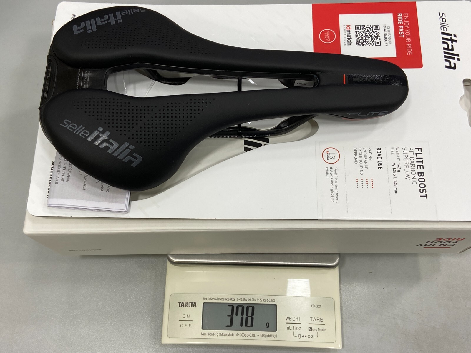 Selle Italia Flite Boost Kit Carbonio Superflow 145x250mm L3 Carbon Rail Saddle
