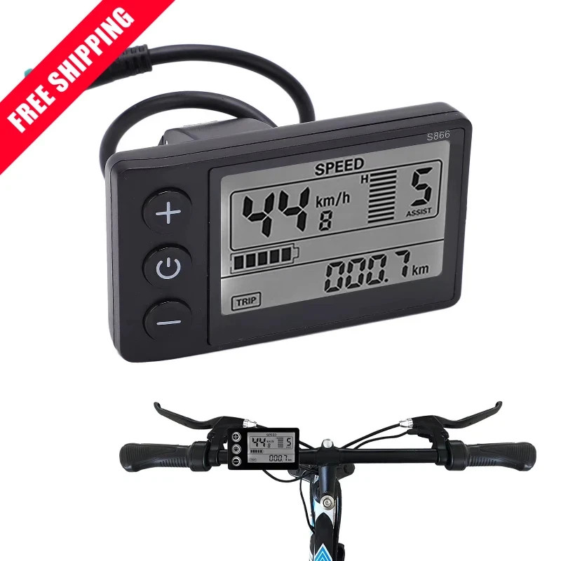 For E-bike Lcd Display 24V/36V/48V Mini E-Bicycle Electric Bike Speed Meter 2024