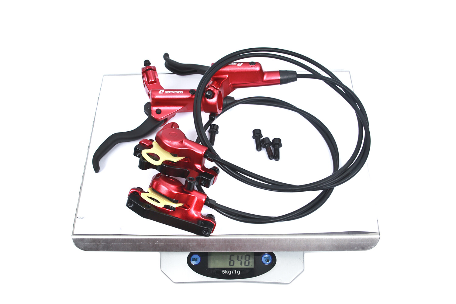 Zoom HB875 Mountain eBike Biking Hydraulic Disc Rotor Brake Set Red Color