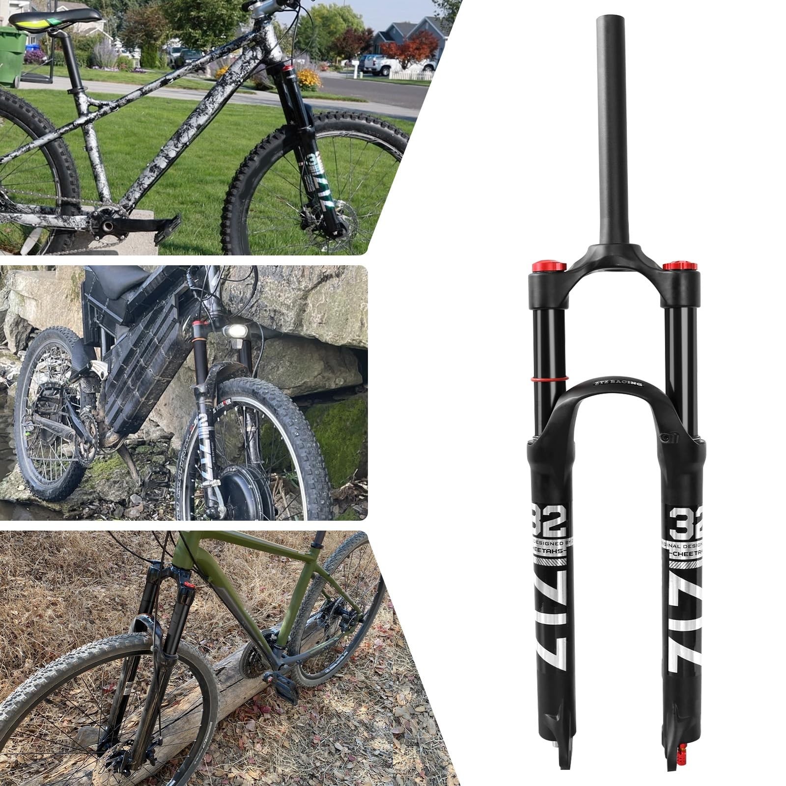 26/27.5/29 inch MTB Dual Air Suspension Fork, 1 1/8 Straight Tube, 120mm Trav…