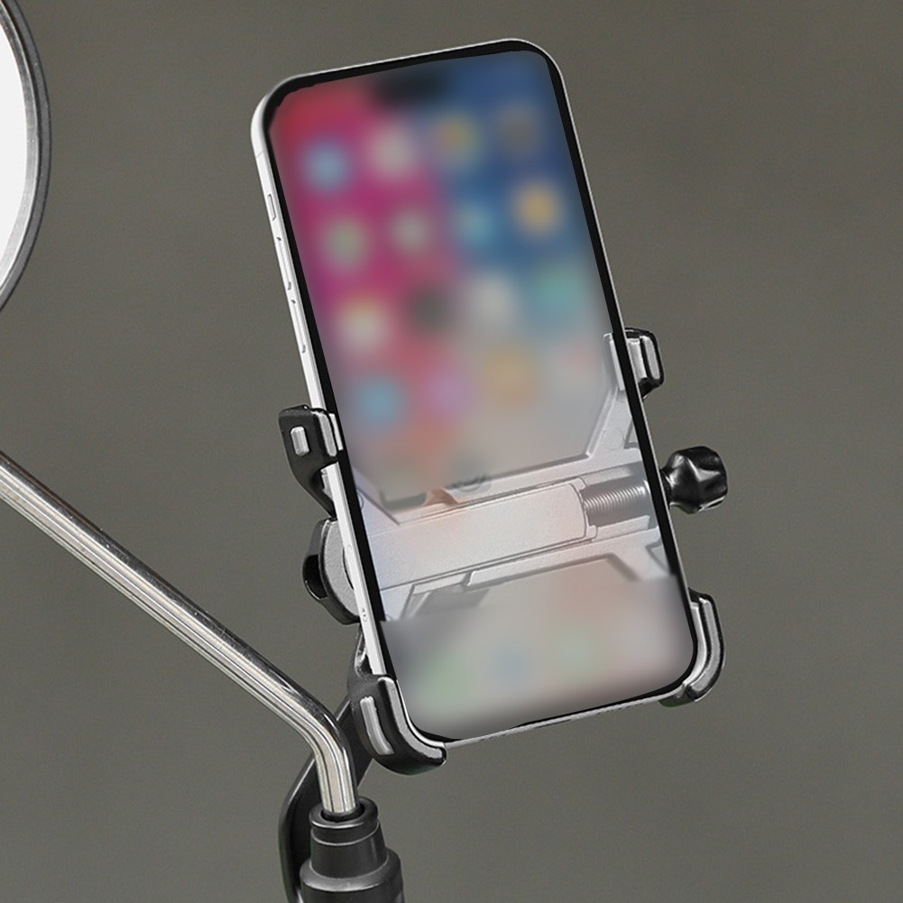 Motorcycle Phone Holder Sturdy Aluminum Alloy Adjustable Viewing Angle
