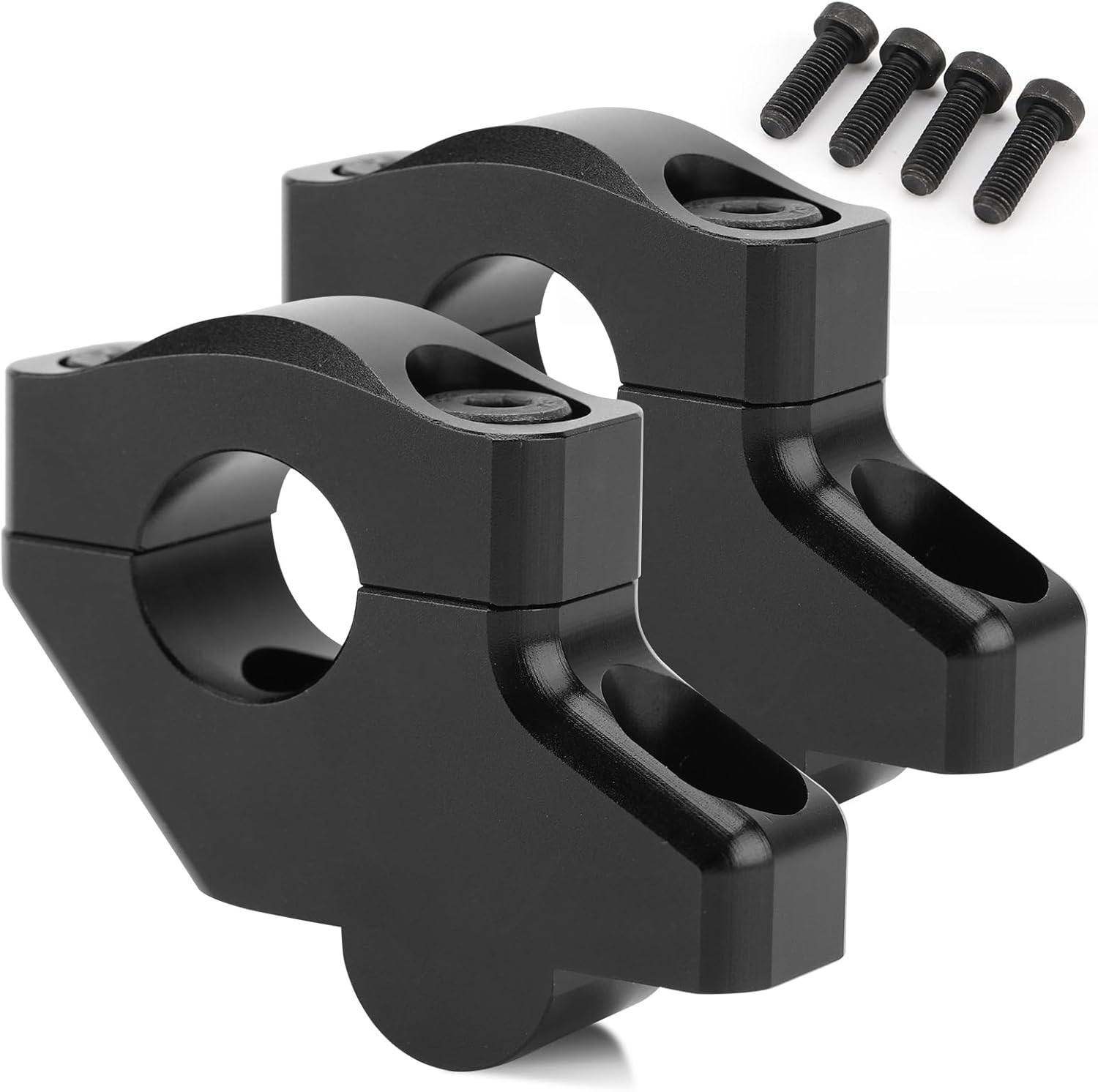 1 1/8″ Handlebar Bar Risers Motorcycle Bar Clamps 28mm Bar for Motorbike Black