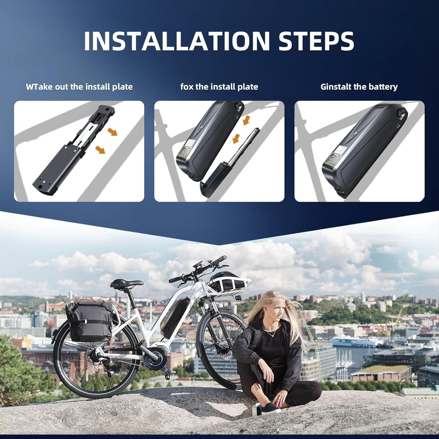48V 20Ah Rad Power E-Battery Rad External Battery Pack 48V DIY Bicycle Battery
