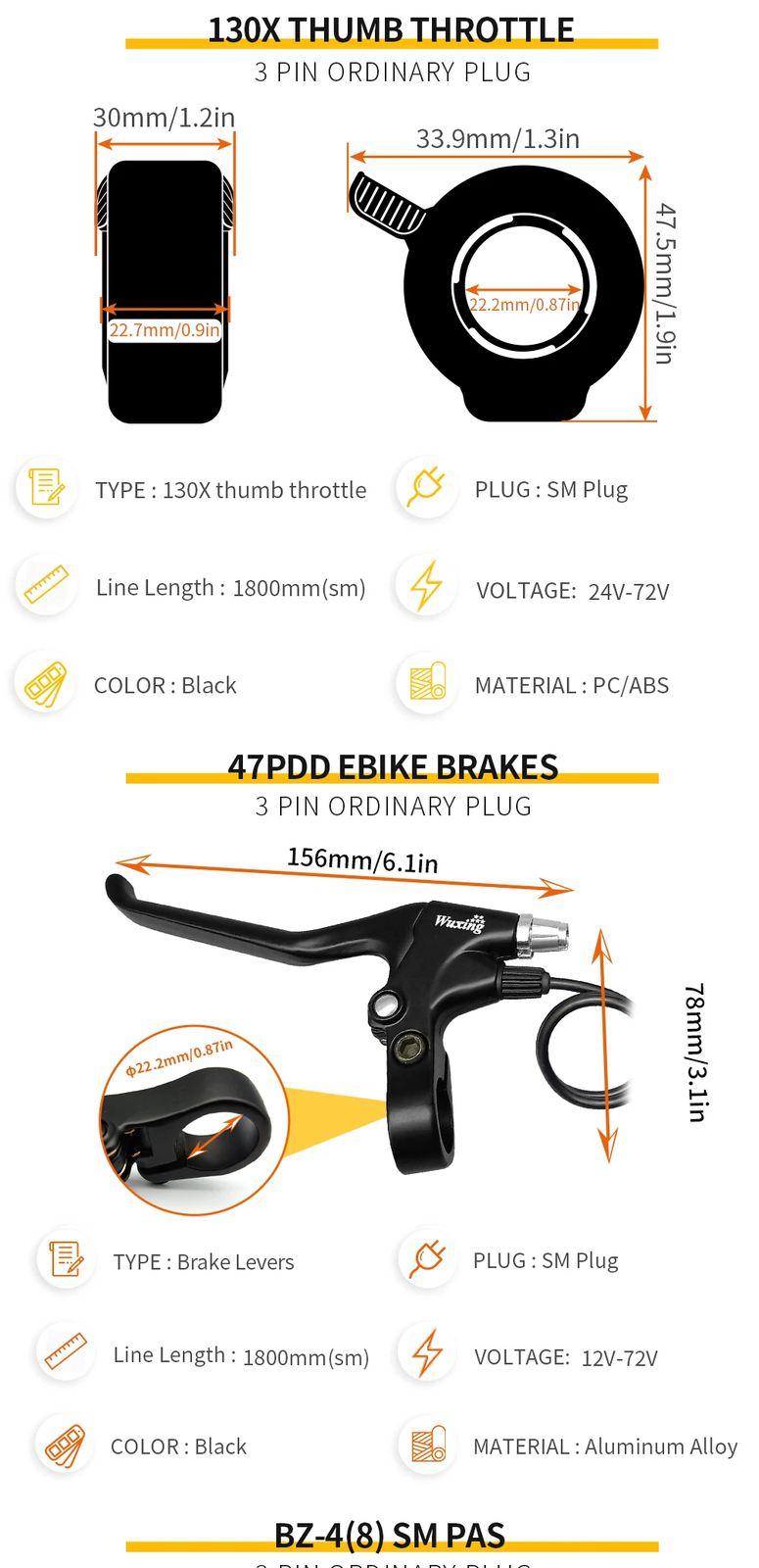 1000W 1500W 2000W 3000W MTB Ebike 60A Sinewave Dual Mode Controller LED Display