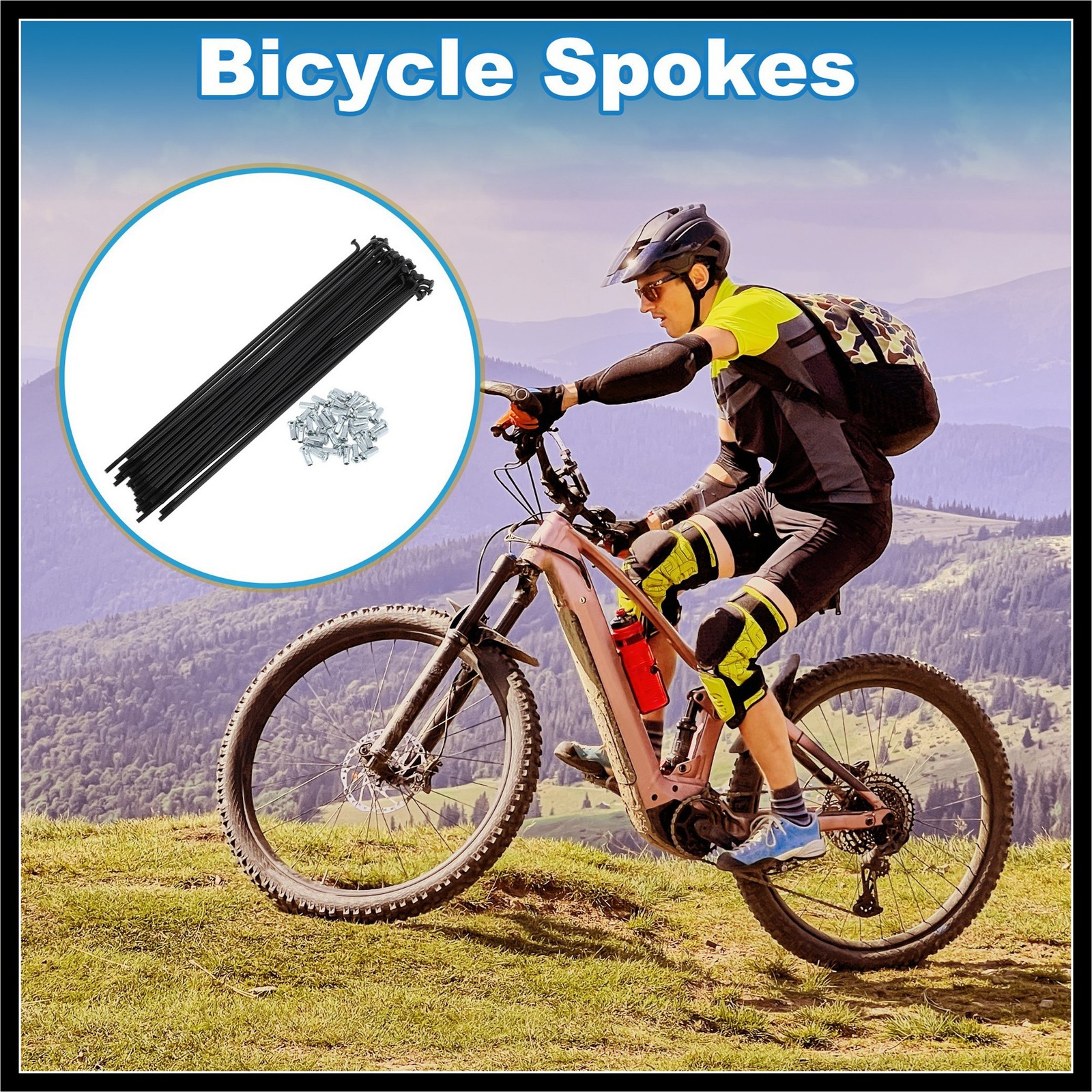 1Set 12G 220mm Length Bicycle Spokes Nipple Carbon Steel Universal