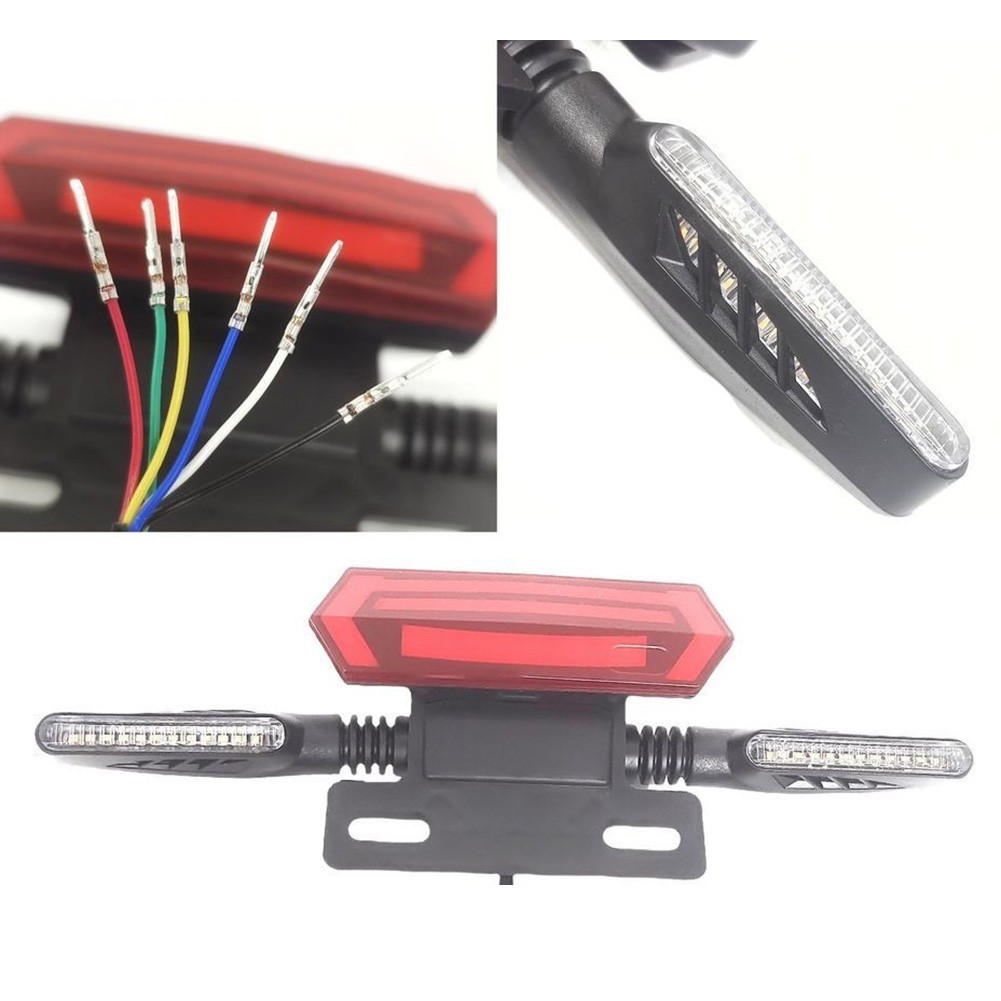 12V Electric Bike LED Tail Light with Brake and Turn Signal Integration