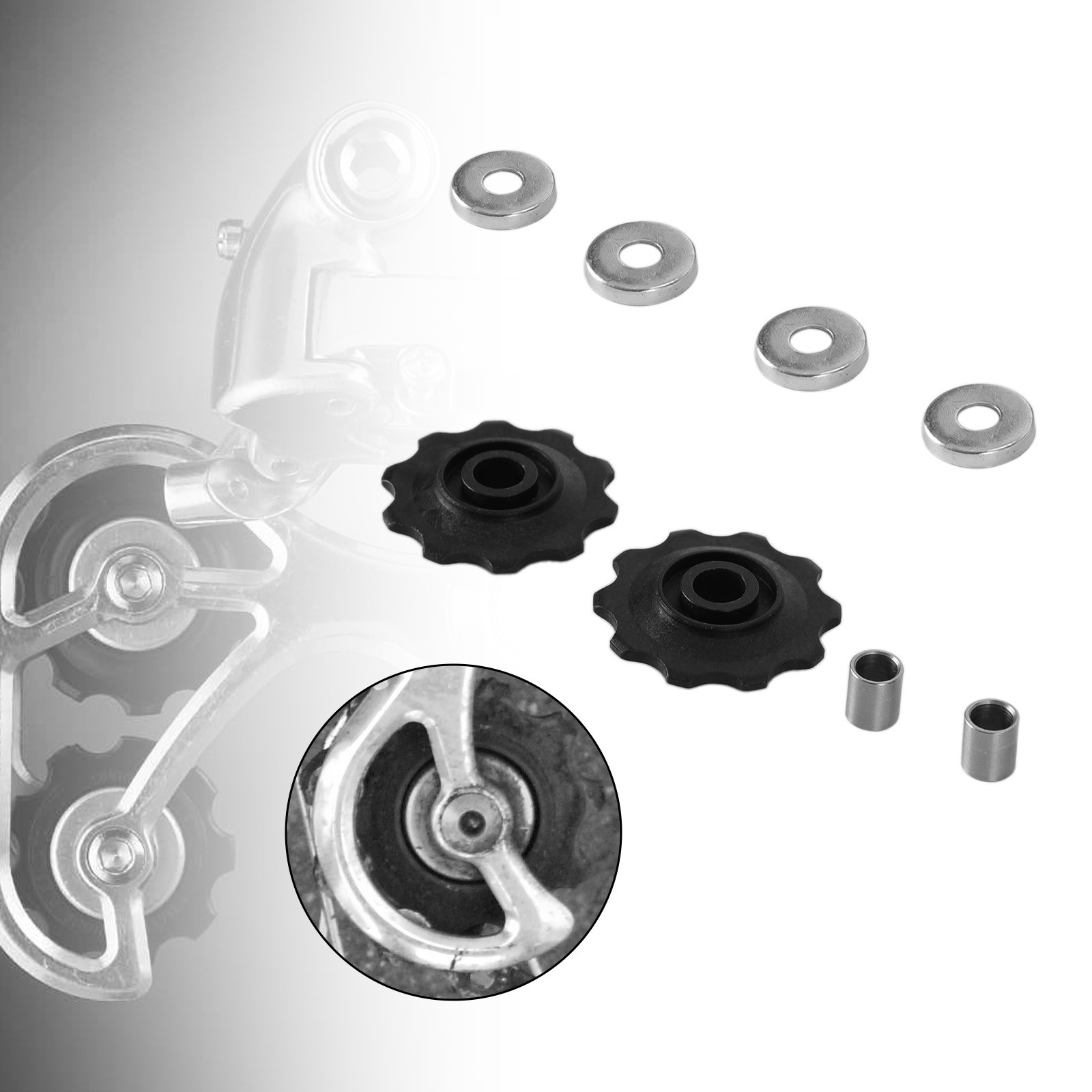 👍6mm Derailleur Jockey Wheel Pulley Conversion Kit For Vintage Simplex Suntour