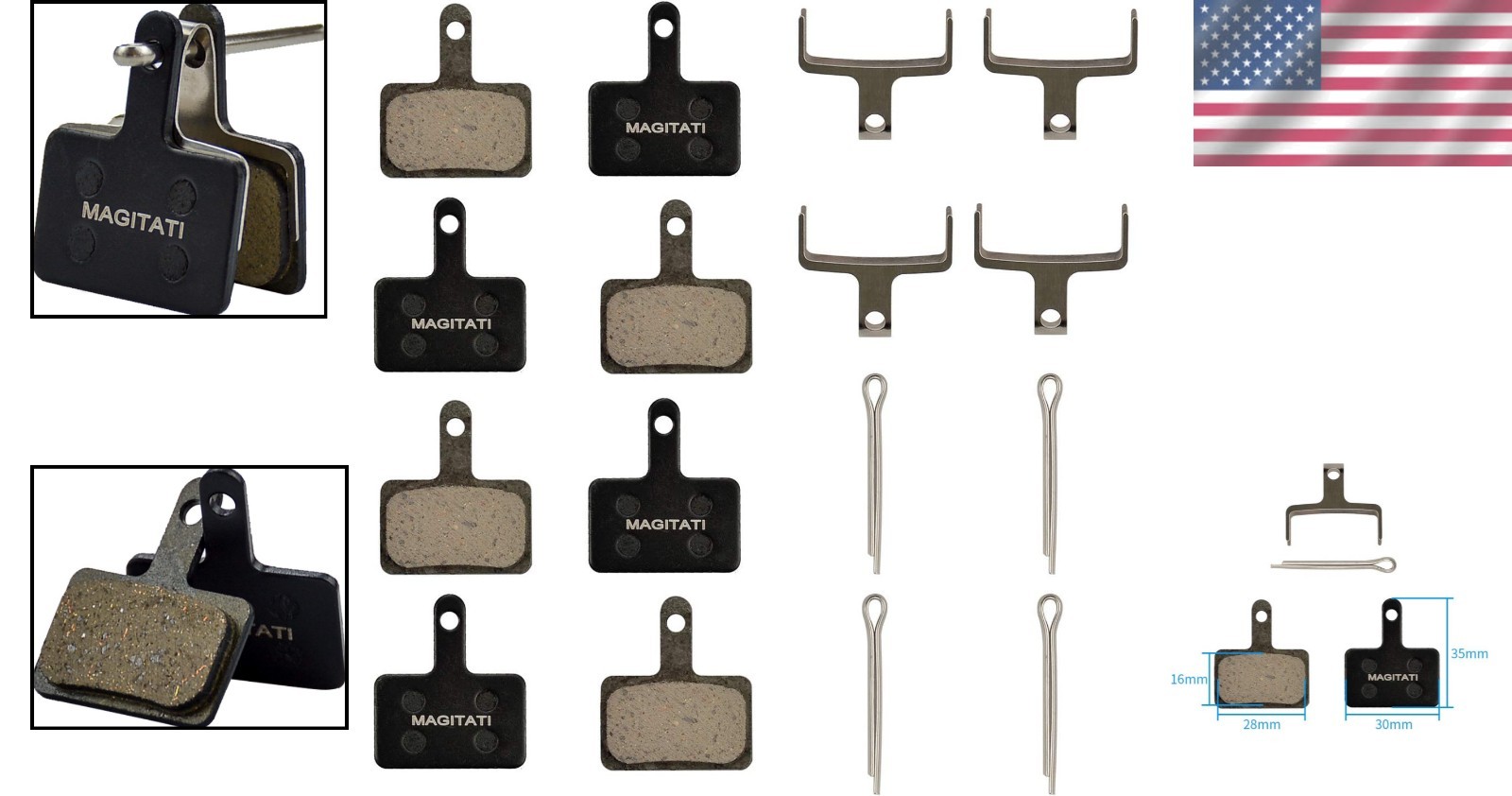 4 Pairs Resin Bike Bicycle Disc Brake Pads for TRP Tektro Shimano Deore Br-M57